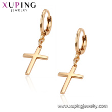 95859 Xuping ювелирных изделий 18k позолоченный крест серьги с медный сплав